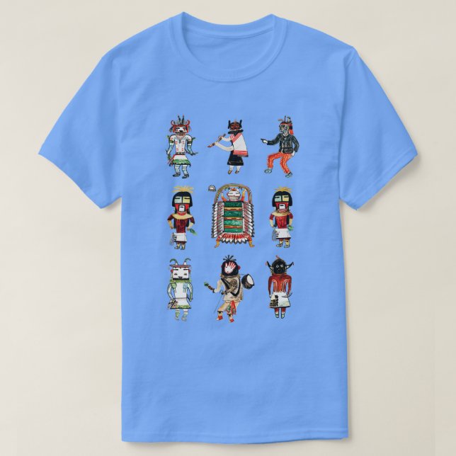 Antique Cherokee Indian Drawing Set T-Shirt (Design Front)