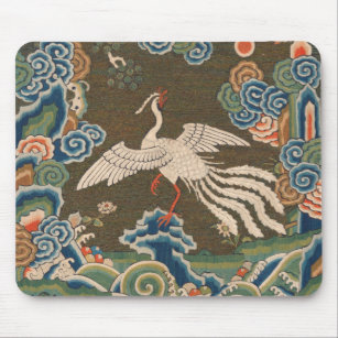 Antique chinese bird artwork tapestry phoenix mouse pad