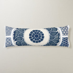 Antique Chinese Blue White Porcelain Pattern Body Cushion