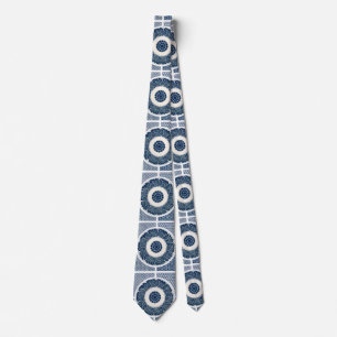 Antique Chinese Blue White Porcelain Pattern Tie