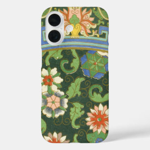 Antique Chinese Cloisonne Pattern: Jade Green iPhone 16 Case