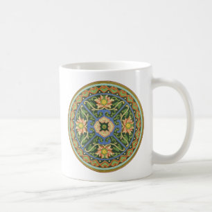 Antique Chinese Cloisonne Pattern: Jade Green Coffee Mug