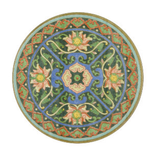 Antique Chinese Cloisonne Pattern: Jade Green Cutting Board