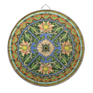 Antique Chinese Cloisonne Pattern: Jade Green Dartboard