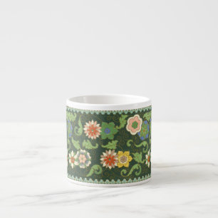 Antique Chinese Cloisonne Pattern: Jade Green Espresso Cup
