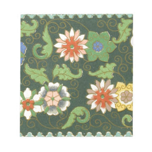 Antique Chinese Cloisonne Pattern: Jade Green Notepad