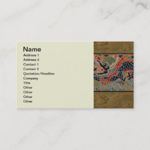 Antique Chinese Dragon Silk Embroidery Pattern Business Card