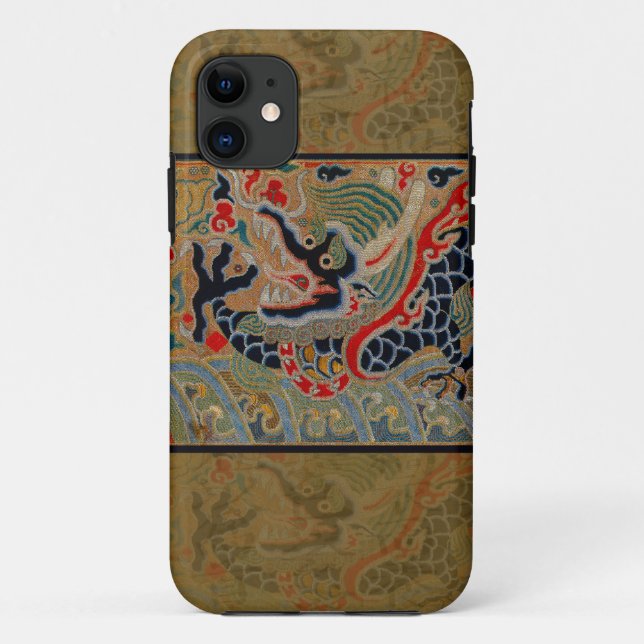Antique Chinese Dragon Silk Embroidery Pattern Case-Mate iPhone Case (Back)