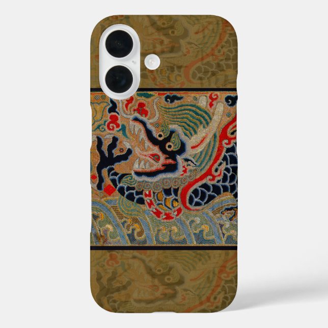 Antique Chinese Dragon Silk Embroidery Pattern Case-Mate iPhone Case (Back)