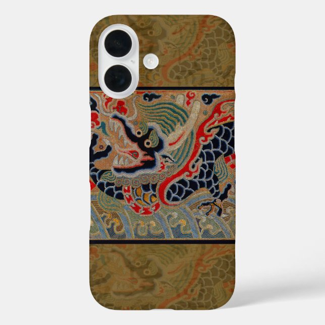Antique Chinese Dragon Silk Embroidery Pattern Case-Mate iPhone Case (Back)