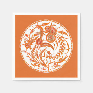 Antique Chinese Jacobean Floral - Mandarin Orange Napkin