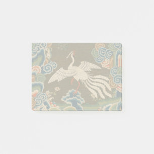 Antique Chinese White Bird Silk Embroidery Print Post-it Notes