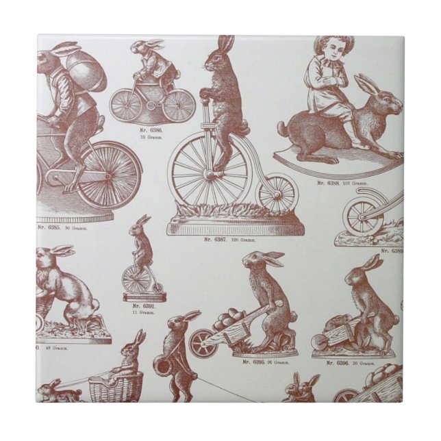Antique Chocolate Mould Catalogue Easter Bunnies Tile (Front)