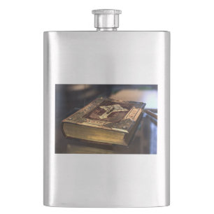 Antique Christian Bible Hip Flask