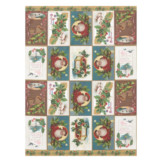 Antique Christmas Card Tablecloth (Front)
