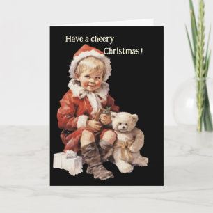 Antique Christmas Child Folded Greeting Card