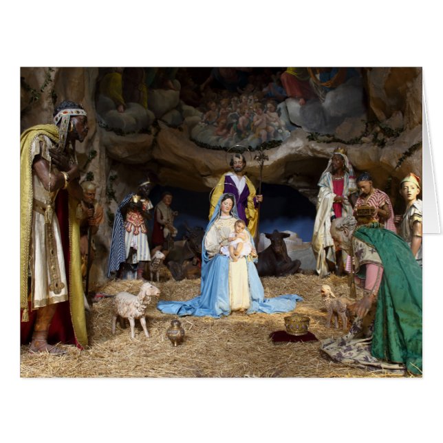 Antique Christmas Nativity Scene (Front Horizontal)