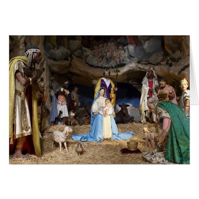 Antique Christmas Nativity Scene (Front Horizontal)
