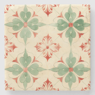 Antique Christmas Tile Stone Coaster