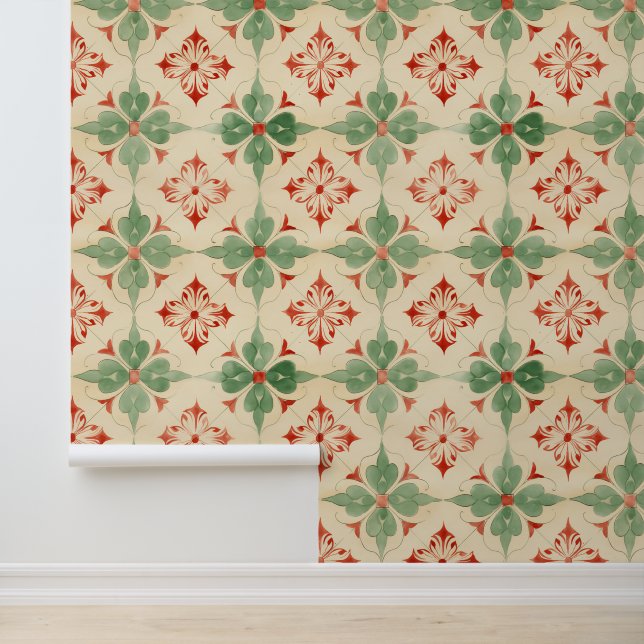 Antique Christmas Tile Wallpaper (Application)