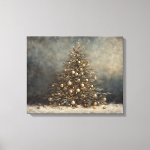 Antique Christmas Tree Wall Art  - Moody print.