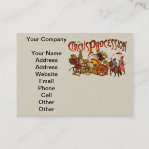 Antique Circus Parade Clowns Horses Business Card