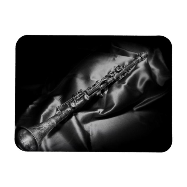 Antique clarinet still life, B&W Magnet (Horizontal)