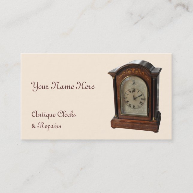 Antique clock cream business card (Front)