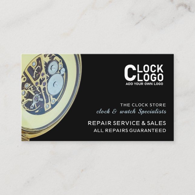 Antique Clock, Horologist Business Card (Front)
