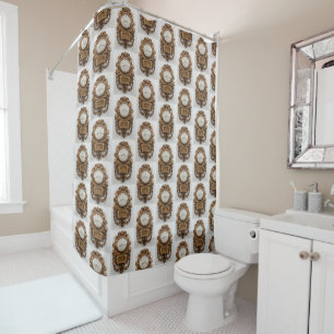Antique clock shower curtain