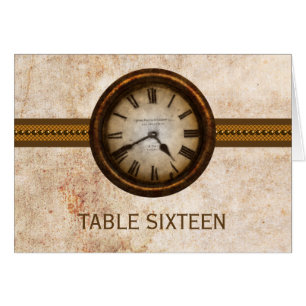 Antique Clock Table Number Card, Brown