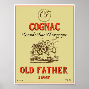 Antique Cognac Label Poster