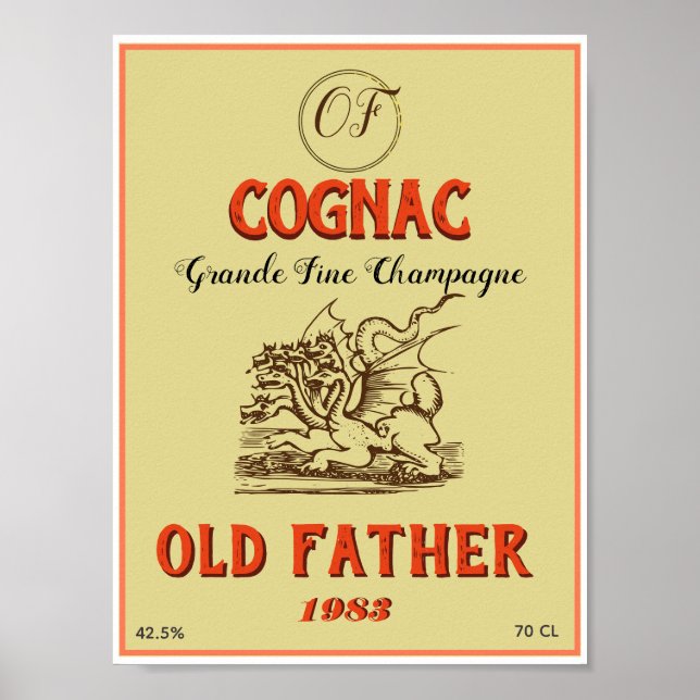 Antique Cognac Label Poster (Front)
