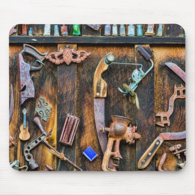 Antique collection on wall mouse pad (Front)
