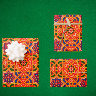 Antique Colorful Carpet Print Wrapping Paper Sheet