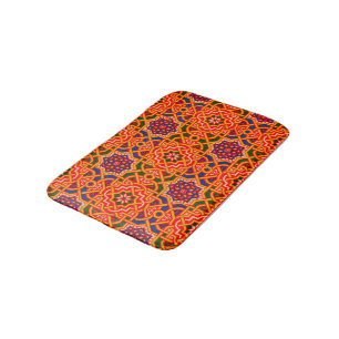 Antique Colourful Carpet Print Bath Mat