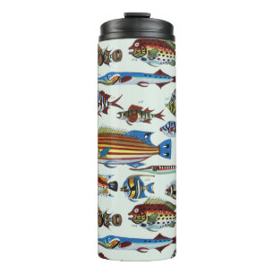 Antique Colourful Exotic Fish Natural History Prin Thermal Tumbler