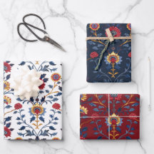 Antique Colourful Indian Floral Motif Pattern