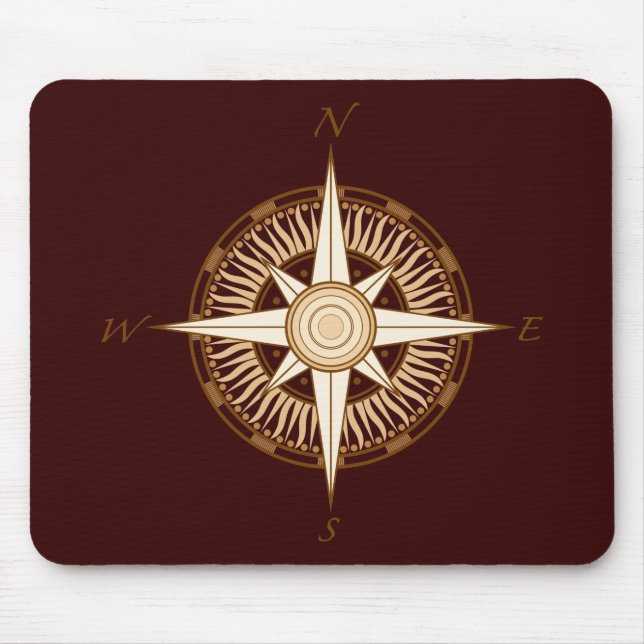 Antique Compass Brown Mousepad (Front)