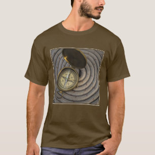 Antique Compass On Sailboat Deck T-Shirt