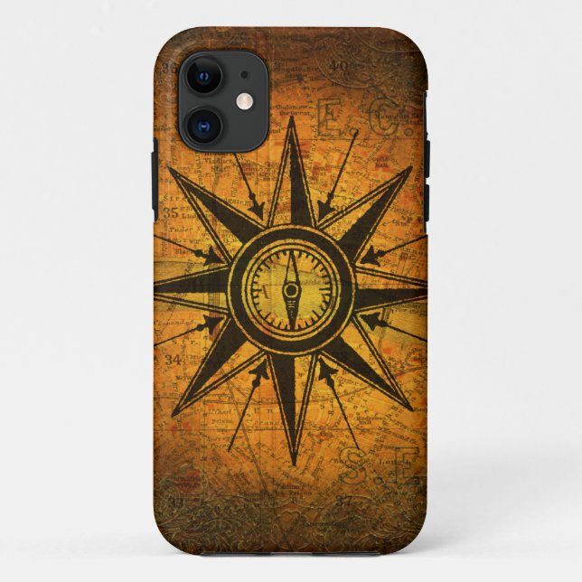 Antique Compass Rose Case-Mate iPhone Case (Back)