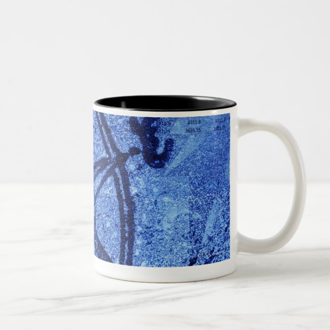Antique compass rose Two-Tone coffee mug (Right)