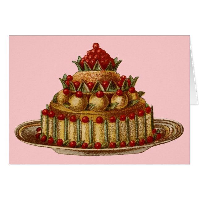 Antique Cookery Fancy Dessert cherry Pie (Front Horizontal)