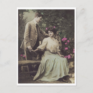 Antique Couple Man and Woman Romantic Vintage Post Postcard