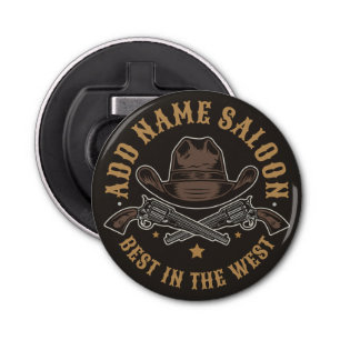 Antique Cowboy Guns ADD NAME Old Wild West Saloon  Bottle Opener