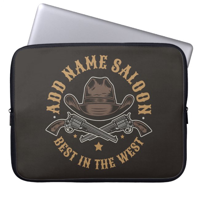 Antique Cowboy Guns ADD NAME Old Wild West Saloon  Laptop Sleeve (Front)