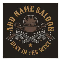 Antique Cowboy Guns ADD NAME Old Wild West Saloon