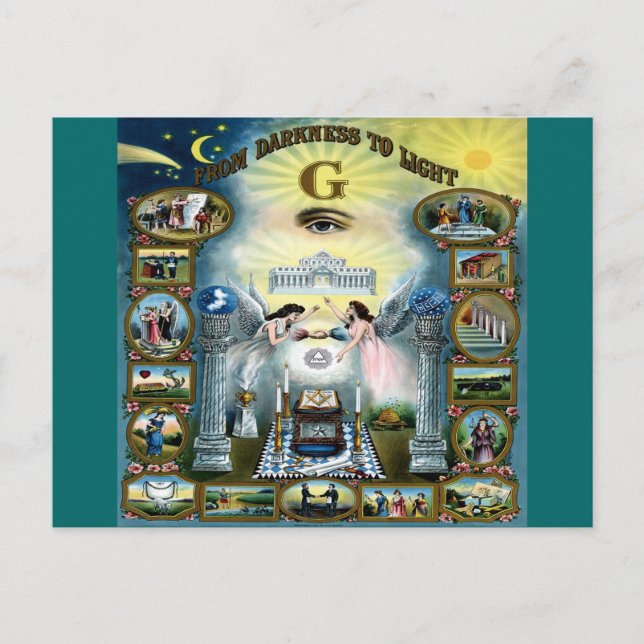 Antique Craft Freemasonry Masonic Hazen Postcard (Front)