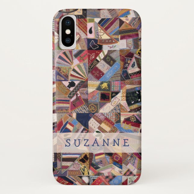 Antique Crazy Quilt Patchwork Case-Mate iPhone Case (Back)