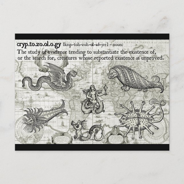 Antique Cryptozoology Postcards (Front)